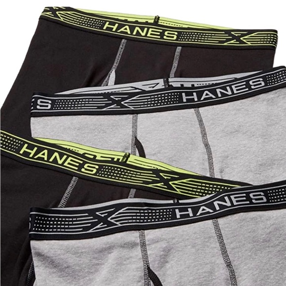 Hanes Men's Premium X-Temp Comfort Boxer Brief 4-Pack Black/Gray Size S - Picture 2 of 8